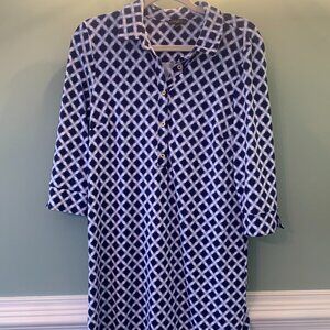 Gorgeous Comfortable Vibrant Blue Talbots Knee Length Elbow Sleeeve Dress PL